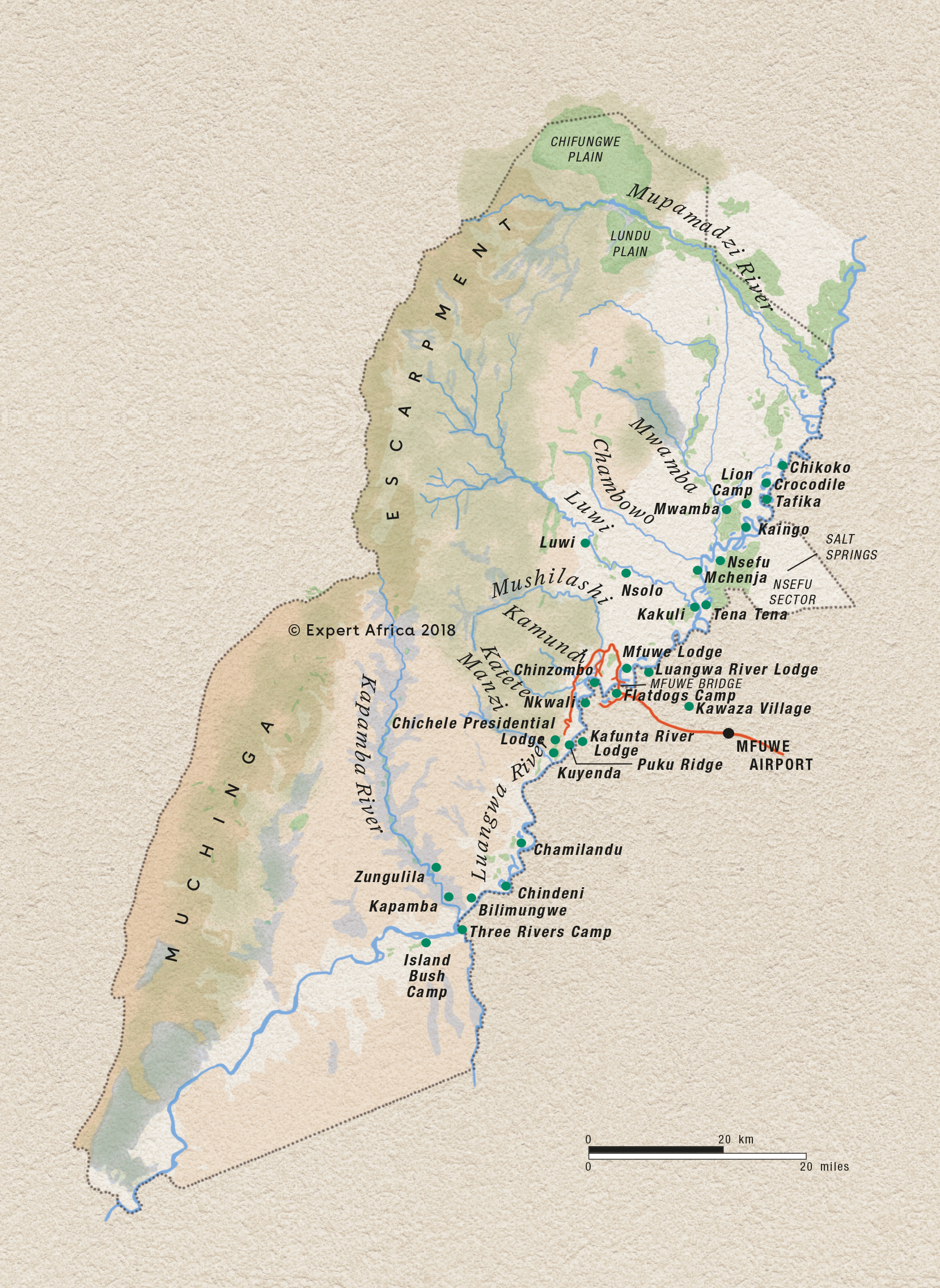 South Luangwa National Park Map